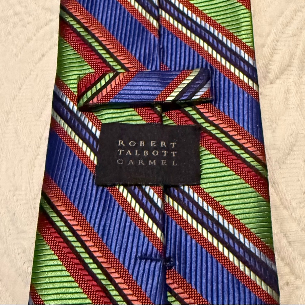 Robert Talbott - CARMEL - Vibrant Striped Tie in Blue, Green, and Red